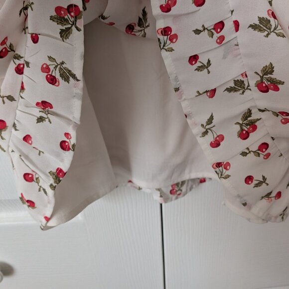 NWT | Abercrombie & Fitch | Cherry Mini Dress | White/Red | Size L - Picture 3 of 8